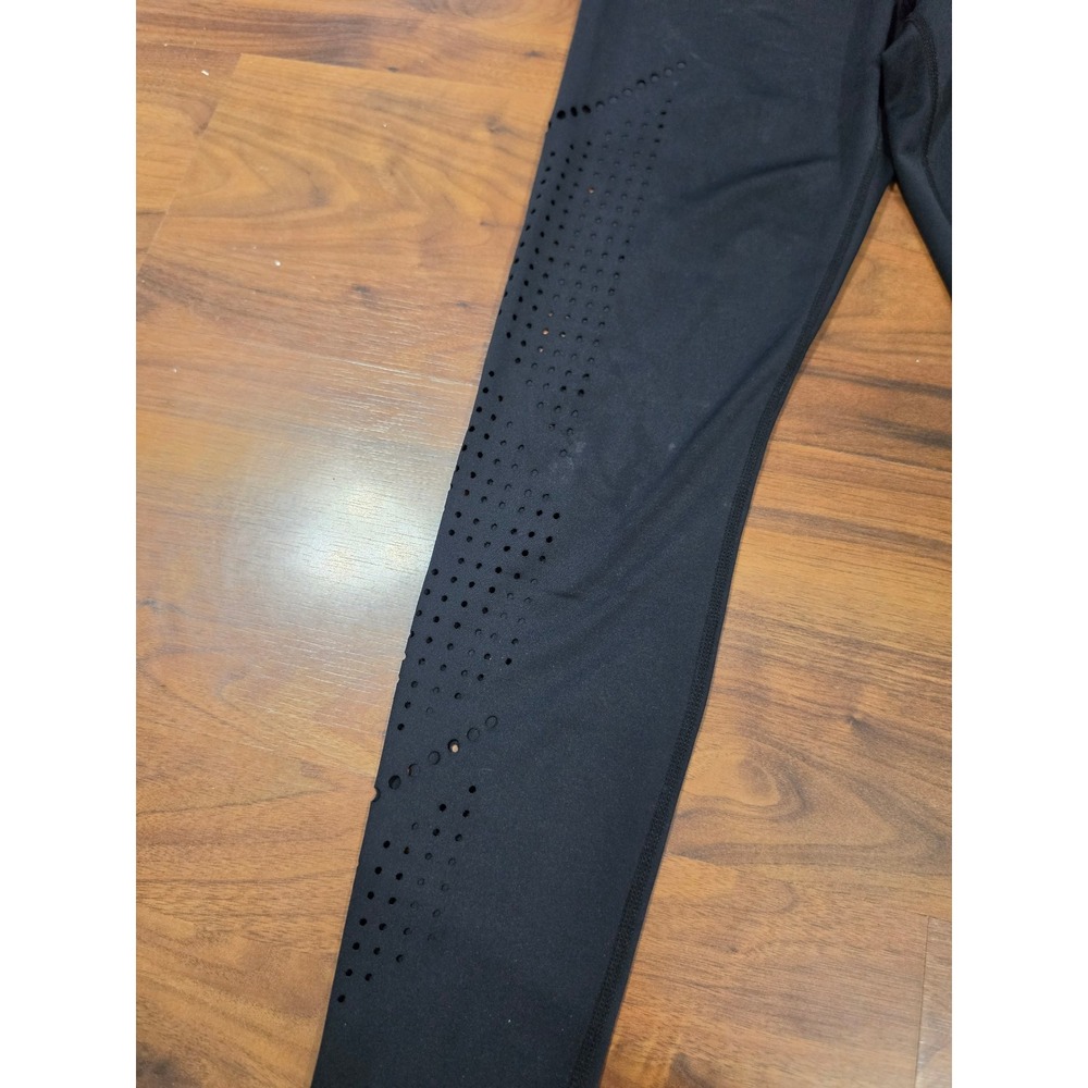 Excellent Senita Athletics Leggings Small Black Laser Cut Perforated Activewear - Picture 2 of 5